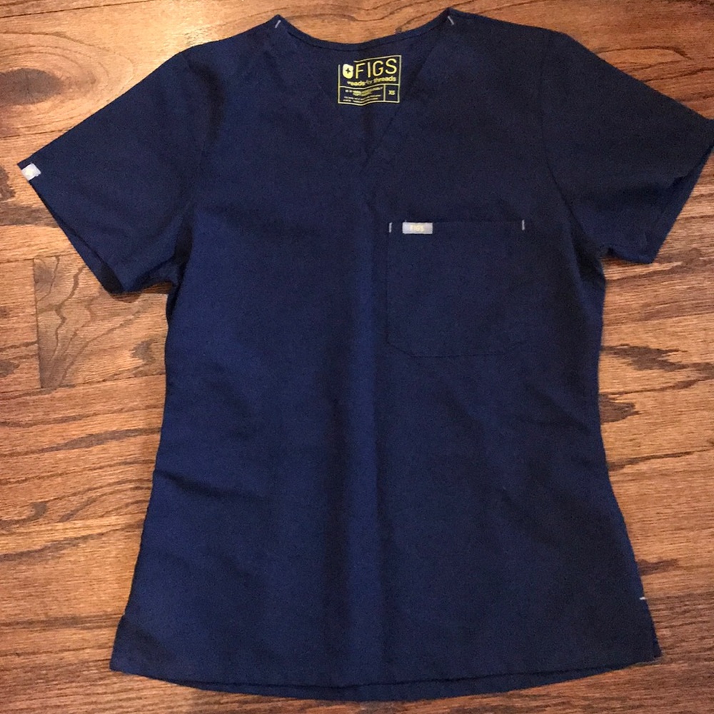 FIGS navy blue scrub top